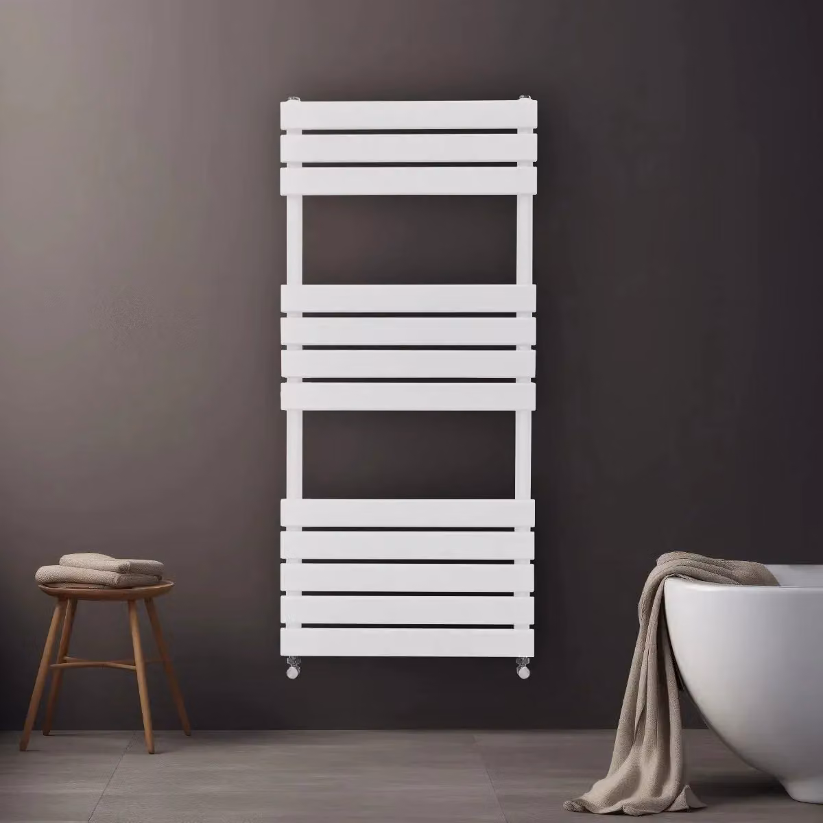 Monstershop Flat Panel Steel Towel Radiator, White, W/H: 50 x 120 cm – 3