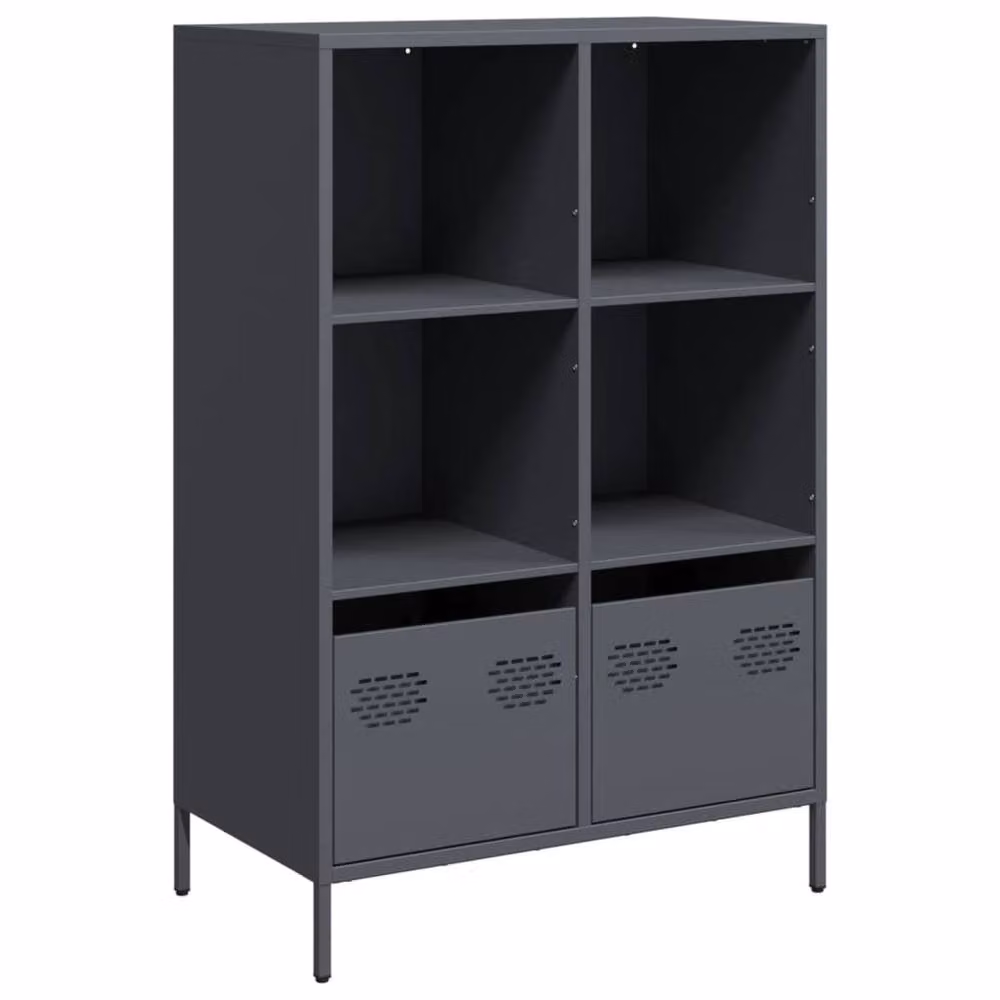 Berkfield Home Anthracite Steel Highboard in Dark Grey, W/D/H: 68 x 39 x 103.5 cm – 2