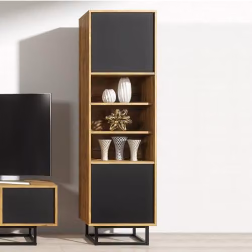 Creative Furniture Loft Display Cabinet in Oak and Black Matt – 6