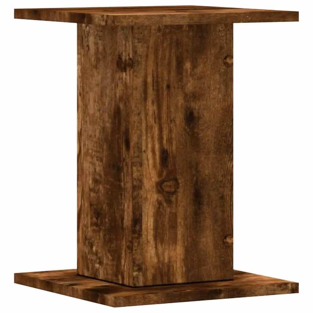 Berkfield Home Set of 2 Smoked Oak Plant Stands in Brown, W/D/H: 30 x 30 x 40 cm – 4