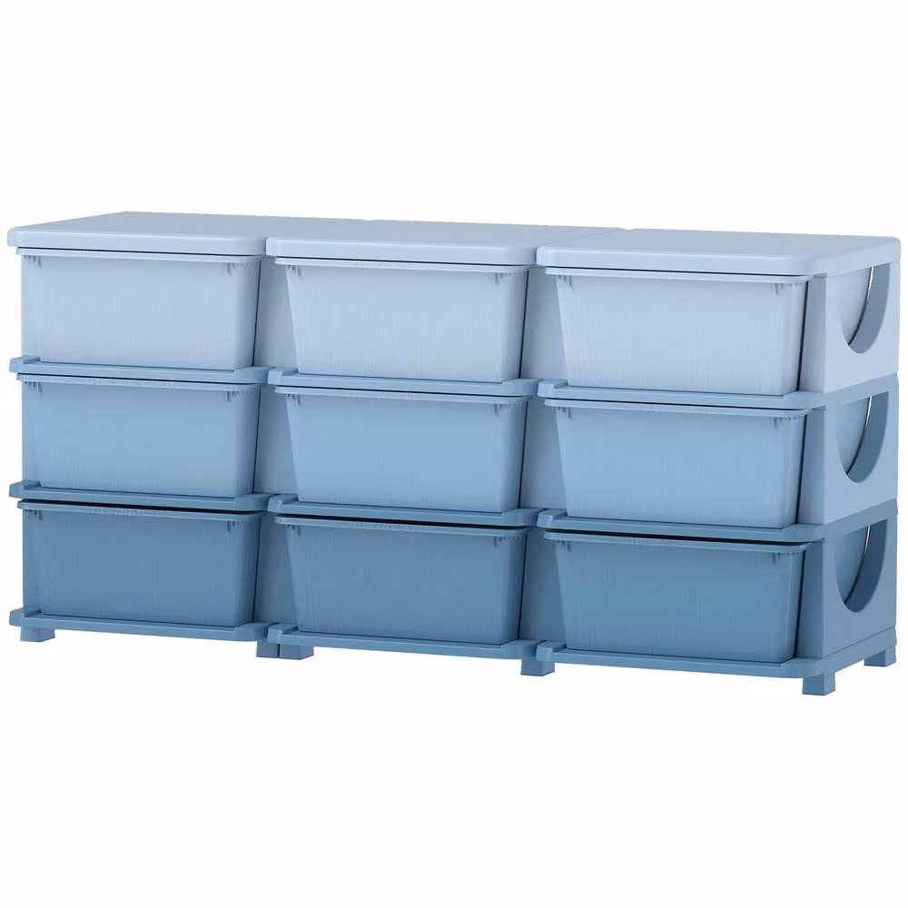 STILVORA Kids Storage Unit with Nine Drawers in Blue – 2