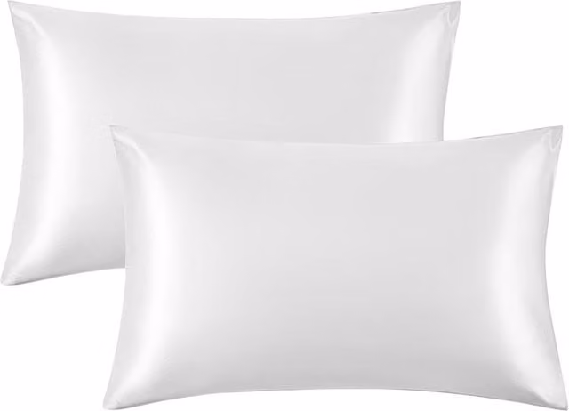 Intimates Silk Satin Pillowcase Pair in White