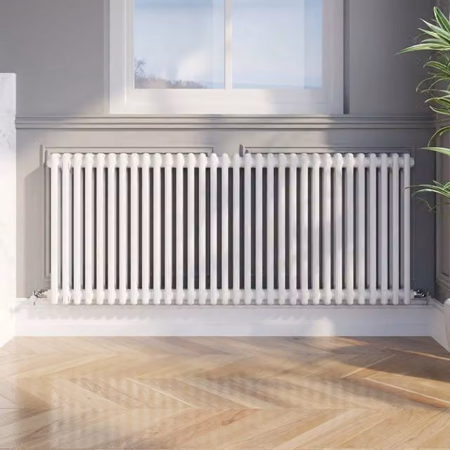 Temprazo White Steel Wall Radiator H: 60.5 cm, W: 30 cm, D: 7 cm