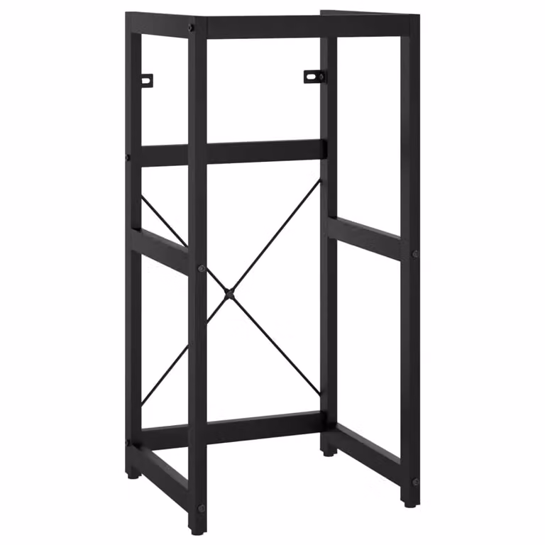 Berkfield Home Black Matt Metal Bathroom Washbasin Frame, W/D/H: 40 x 38 x 83 cm