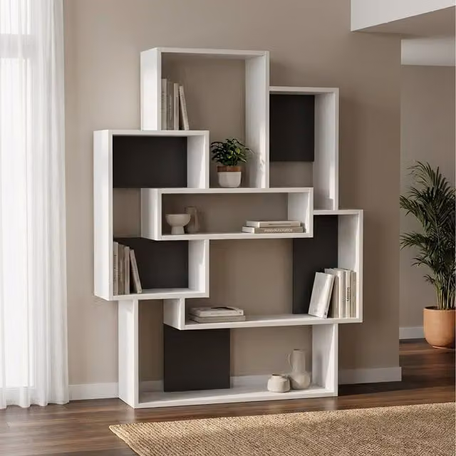 Decortie Barce Modern Wall Mounted Bookcase in Anthracite Grey Matt