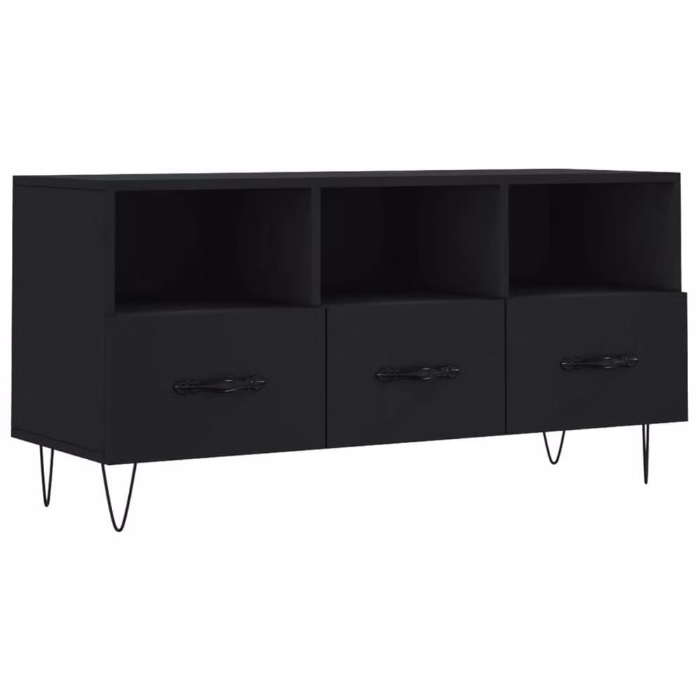 Berkfield Home Modern Black Matt TV Cabinet W/D/H: 102 x 36 x 50 cm – 3