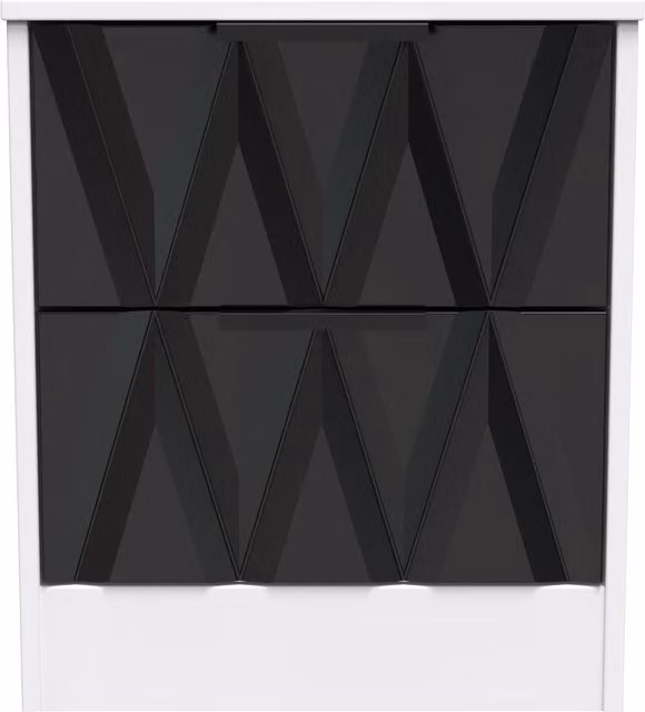 Ready Assembled 2 U Washington 2 Drawer Bedside Cabinet in Black and Gold