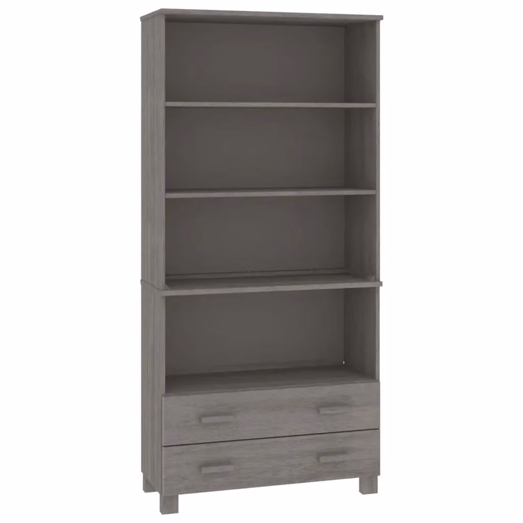 Berkfield Home Hamar Highboard in Light Grey Rustic Solid Pine Wood – 2