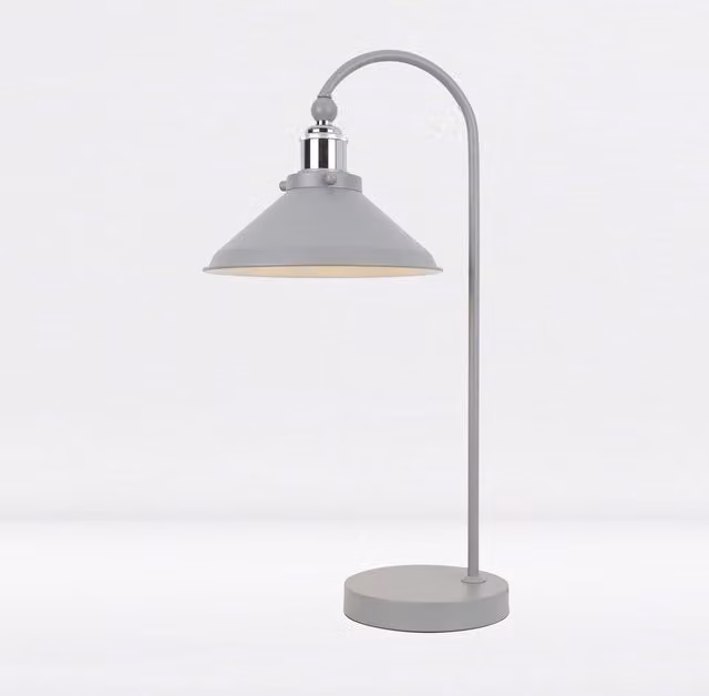 First Choice Lighting Maxwell Task Table Lamp in Grey and Chrome