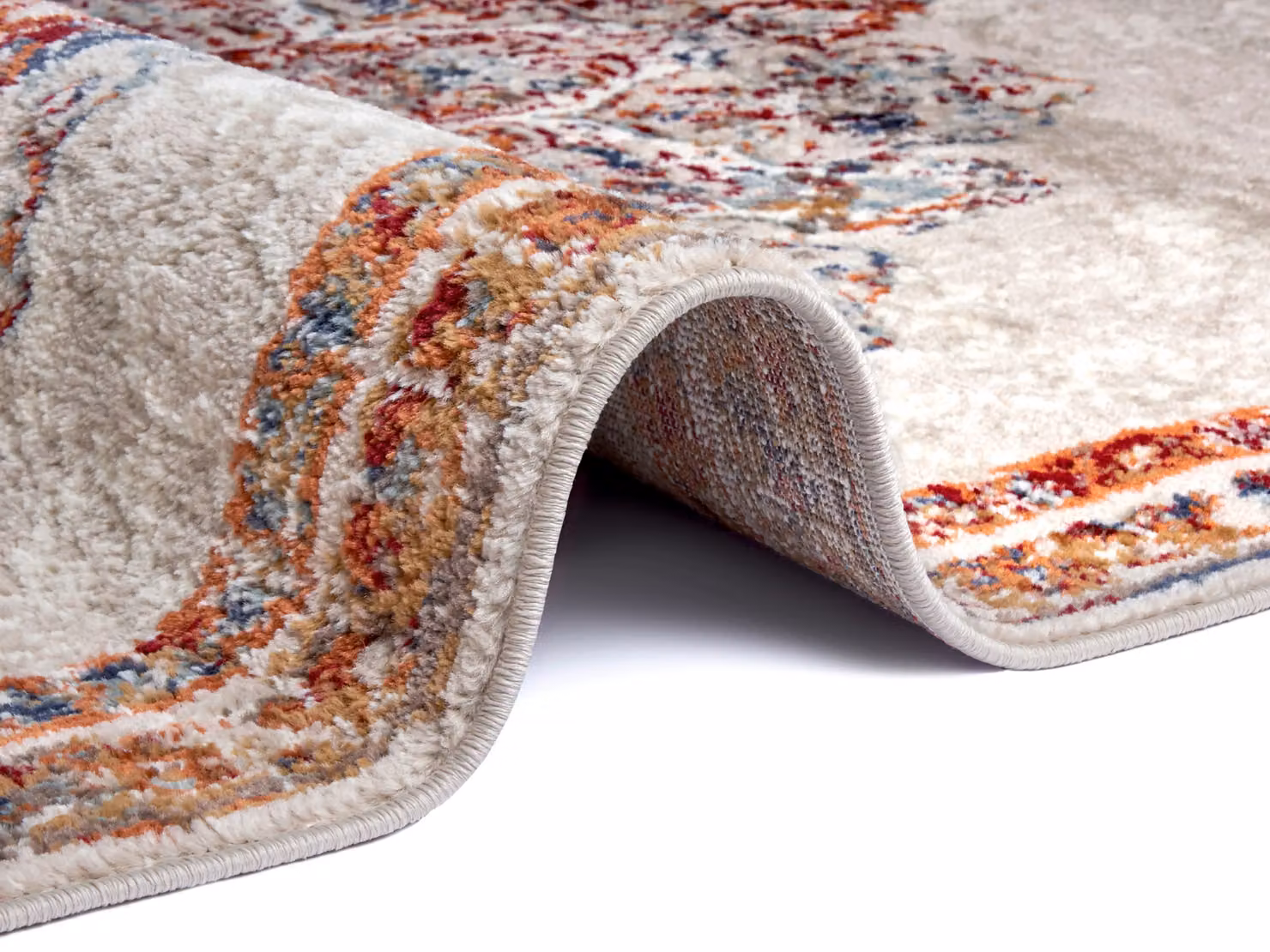 THE RUGS Orient Maderno Medallion Polypropylene Rug in Cream, Beige and Yellow, W: 57 cm, D: 90 cm, H: 0.8 cm – 2