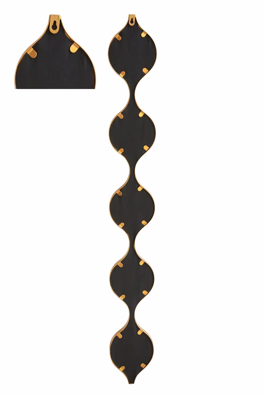 MirrorOutlet Gold Metal Framed Tear Drop Garden Wall Mirror, W: 124 cm, H: 15 cm – 2