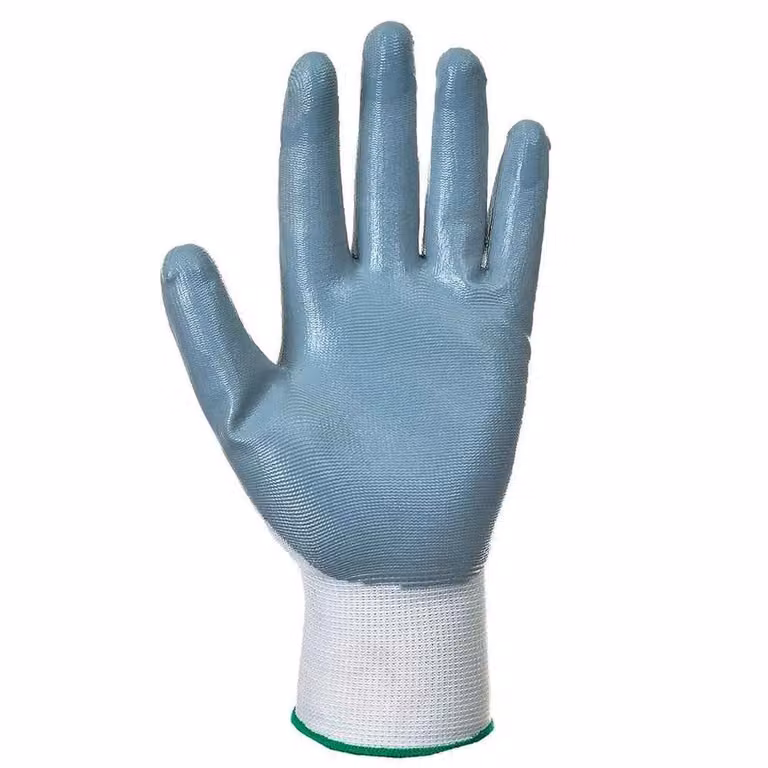 Portwest Nitrile Safety Gloves in Grey, Size M