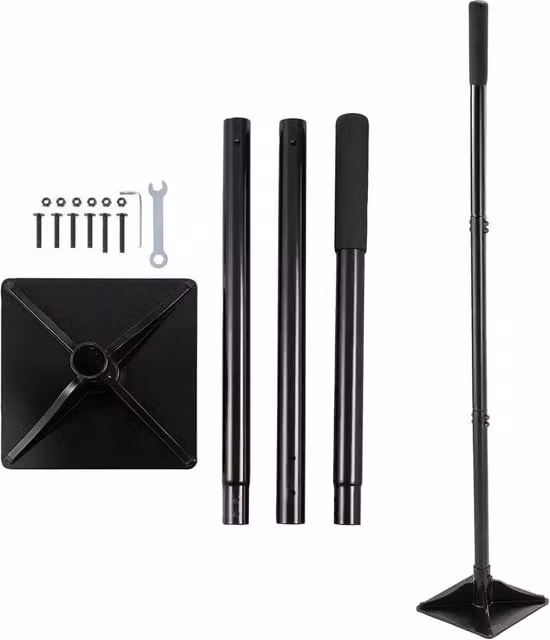 Kelvenix Heavy Duty 20cm Ground Tamper and Earth Soil Rammer with Adjustable Leveling in Black – 1