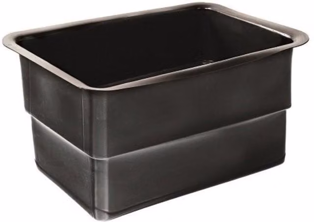 Primrose Black Rectangular Plastic Preformed Basin Reservoir for Water Features, 110 l – 1