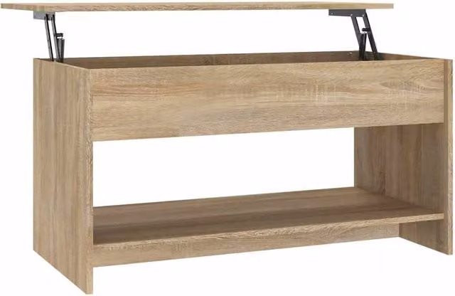 Berkfield Home Sonoma Oak Coffee Table in Light Tan, Height Adjustable, W/D/H: 102 x 50 x 52.5 cm – 1
