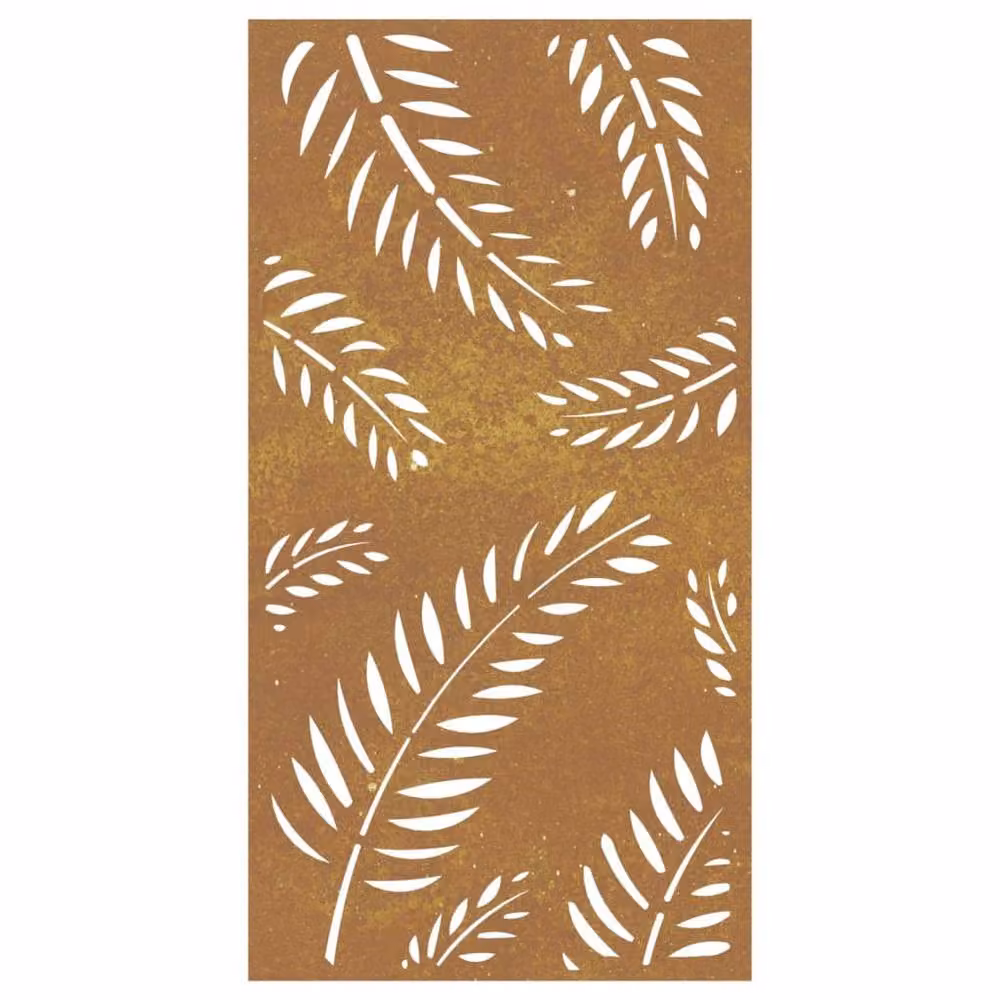 Berkfield Home Brown Corten Steel Floral Leaf Wall Decoration, W: 105 cm, H: 55 cm – 3