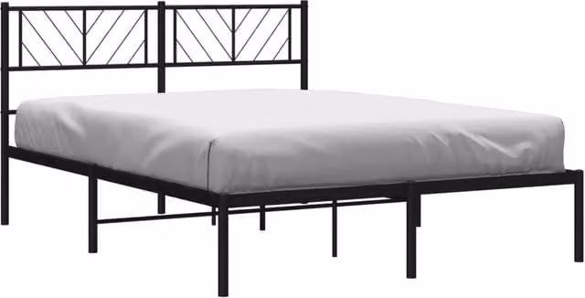 Berkfield Home Metal Bed Frame with Headboard in Black, W/D/H: 140 x 200 x 90 cm – 1