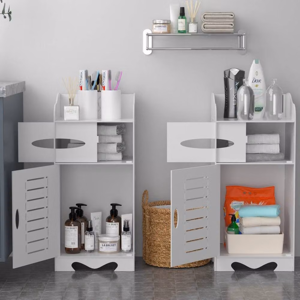 Kelvenix Modern Waterproof Freestanding Bathroom Storage Cabinet in White – 2