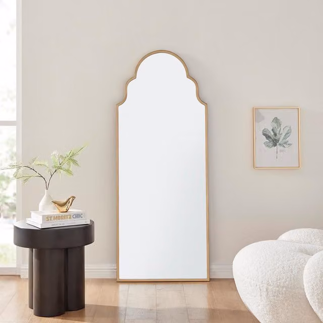 FurnitureboxUK Hima Gold Metal Framed Moroccan Arch Glam Wall Mirror – 1