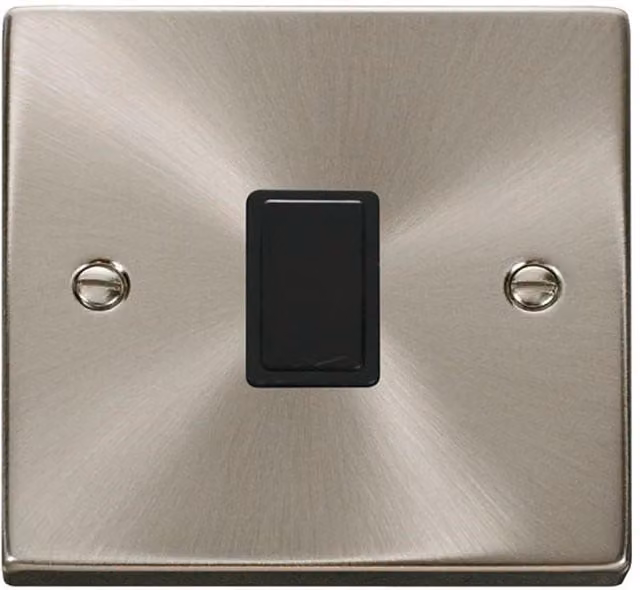 SE Home 1 Gang 20A DP Switch in Satin Brushed Chrome and Metallic Silver