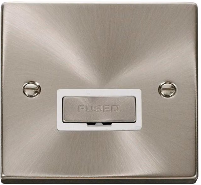 SE Home 13A Fused Ingot Connection Unit in Metallic Silver and Brushed Chrome