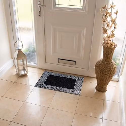 JVL Rico Pebbles Metallic Indoor Doormat, Silver and Black, W: 70 cm, D: 45 cm – 2