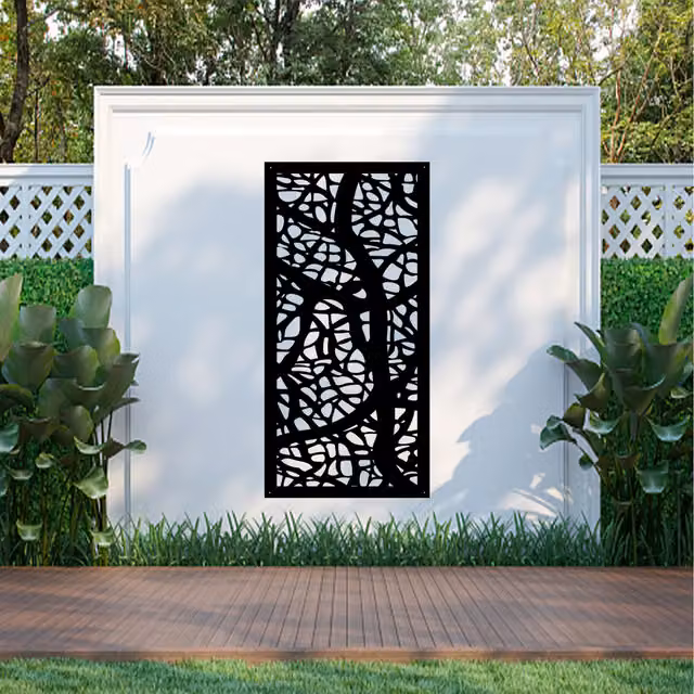 Laser Hut Igurria Screen Abstract Metal Wall Art in Black