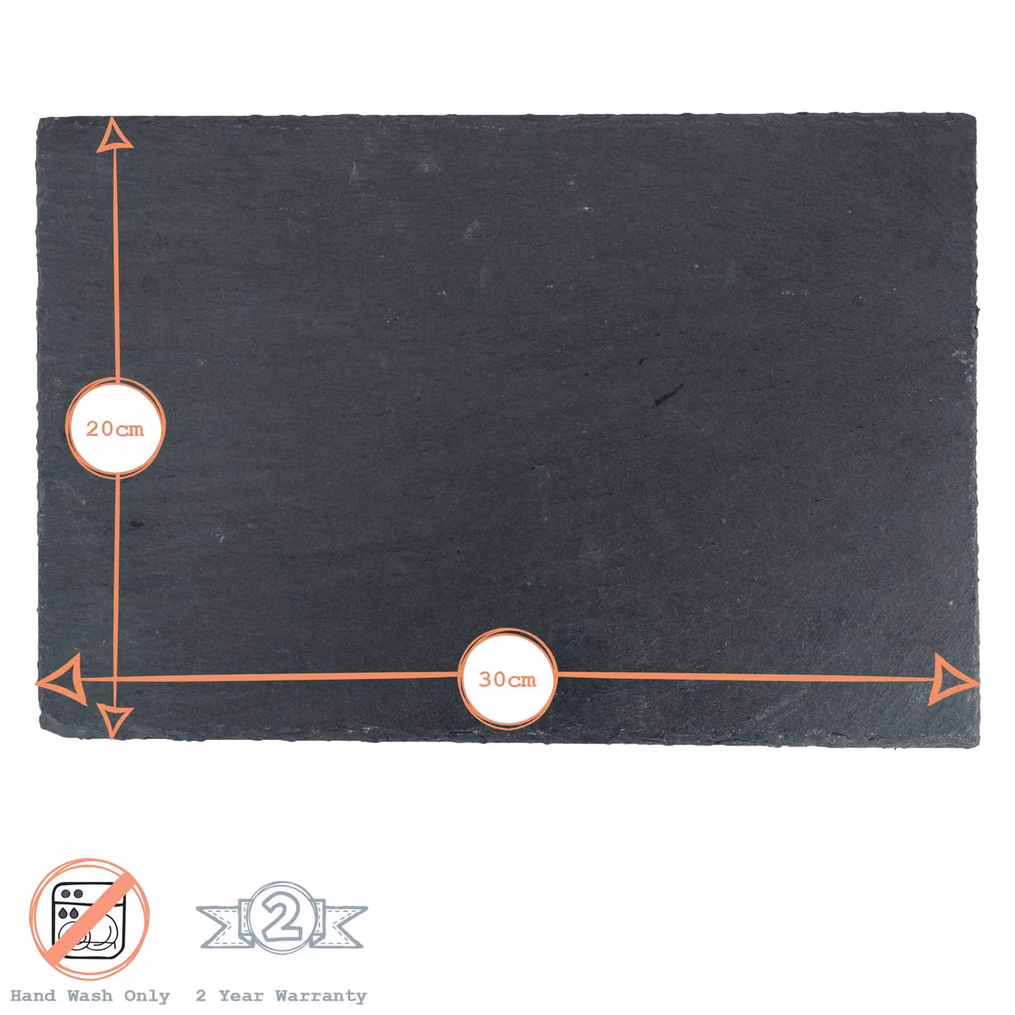 Argon Tableware Pack of 6 Grey Rectangle Slate Serving Platters, W: 30 cm, D: 20 cm – 3