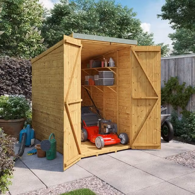 BillyOh Rustic Brown Wooden Pent Shed with Tongue and Groove Construction