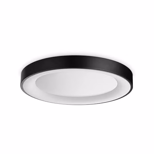 Netlighting Planet Integrated LED Semi Flush Ceiling Light in Black, 2600Lm, 3000K Warm White