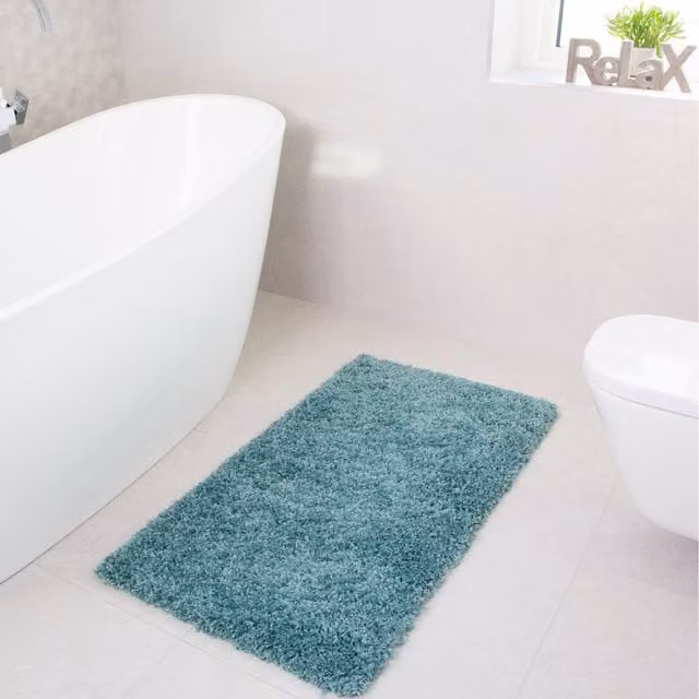 The Rug House Blue Soft Value Shaggy Area Rug, W: 80 cm, D: 50 cm