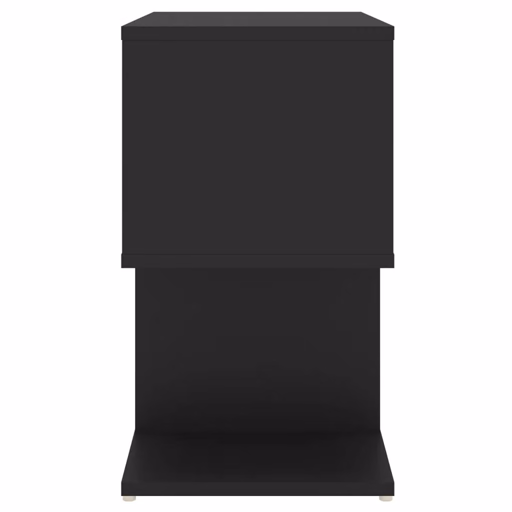 Berkfield Home Set of 2 Black Bedside Cabinets in Engineered Wood W/D/H: 50 x 30 x 51.5 cm – 5