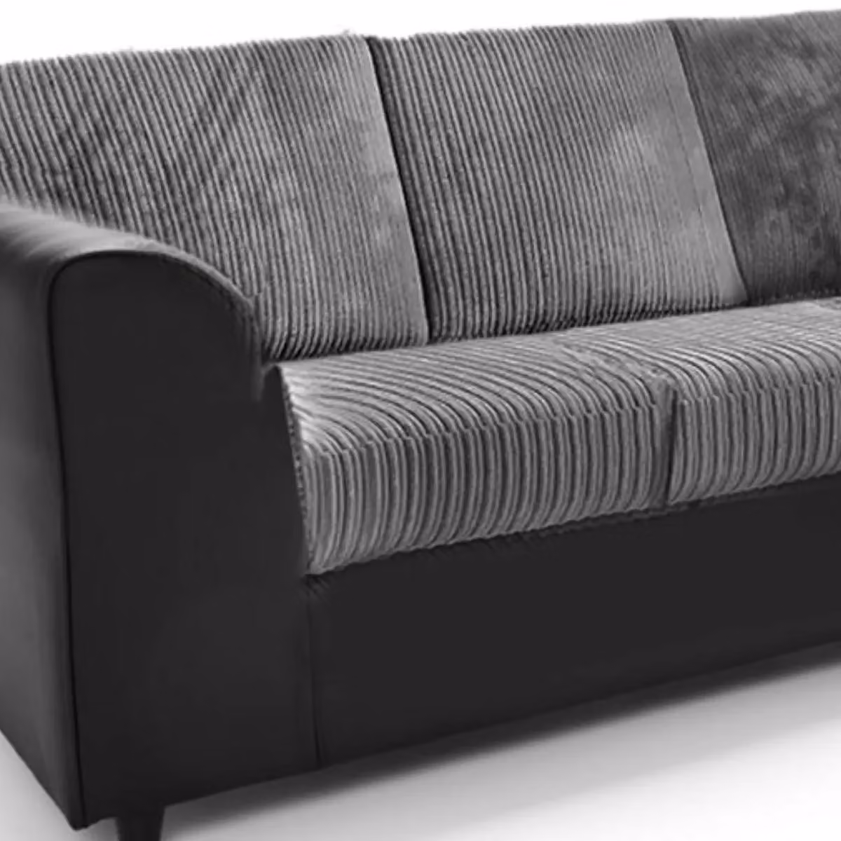 Luxor Living Grey Jumbo Cord 4 Seater Right Hand Facing Corner Sofa with Full Back and Scatter Cushions – 5
