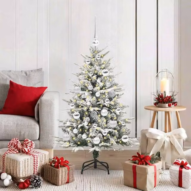 Berkfield Home Pre-lit Artificial Christmas Tree with Ball Set, Green, Height: 120 cm – 1