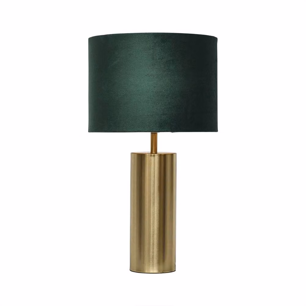 First Choice Lighting Set of 2 Gold and Green Velvet Touch Table Lamps – 2