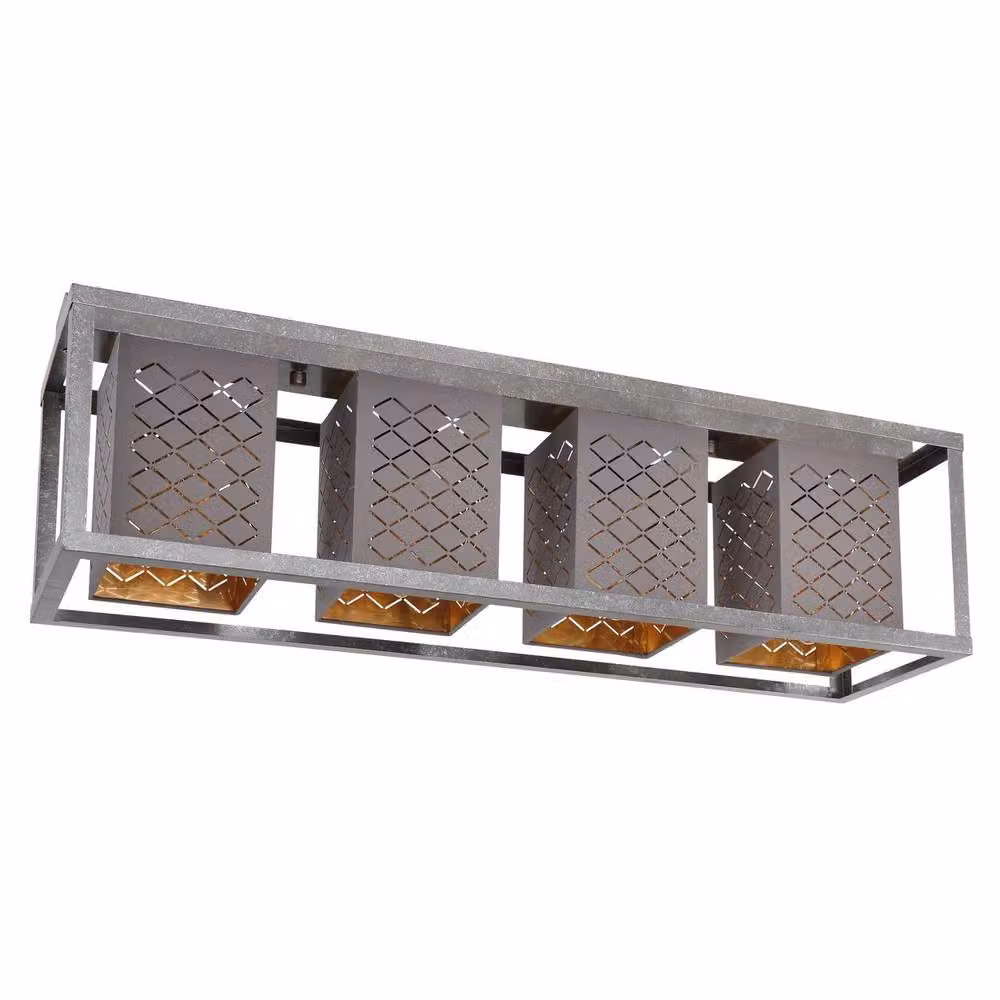 Netlighting Thomas Silver Ceiling Spotlight Bar with 4x E27 Sockets – 2