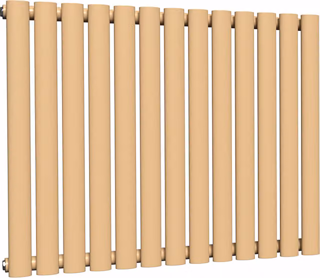 Lux Heat Oval Horizontal Coloured Radiator in Caramel Fudge, W: 78 cm, H: 60 cm