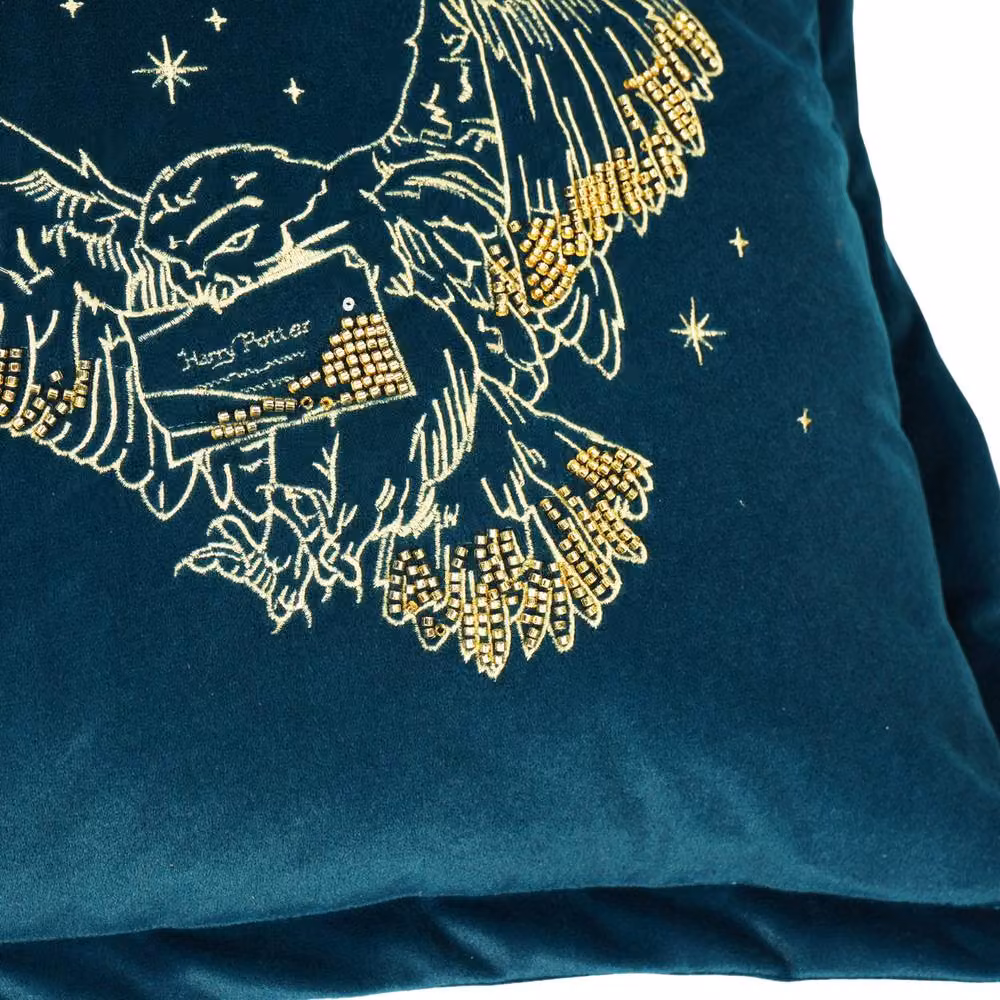 Warner Bros Harry Potter Alumni Velvet Cushion Hedwig in Petrol Turquoise, W/D/H: 40 x 40 x 40 cm – 3
