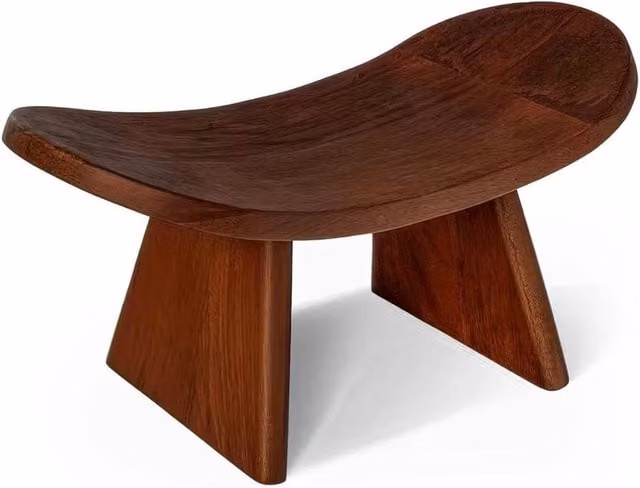 PAWNORA Brown Wooden Yoga and Prayer Kneeling Stool