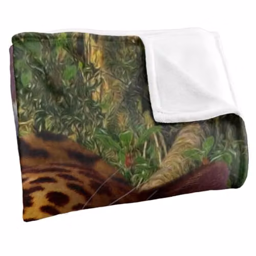 JQ Licensing JLo Leopard Hunting Silky Touch Super Soft Fleece Throw Blanket, White and Multicolour, W/D/H: 152 x 127 cm – 2