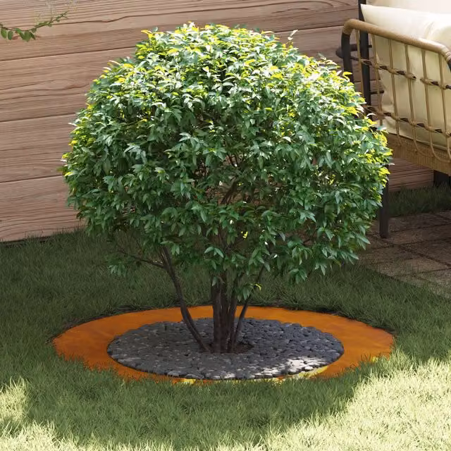 Berkfield Home Large Corten Steel Planter with Decorative Inlays in Brown