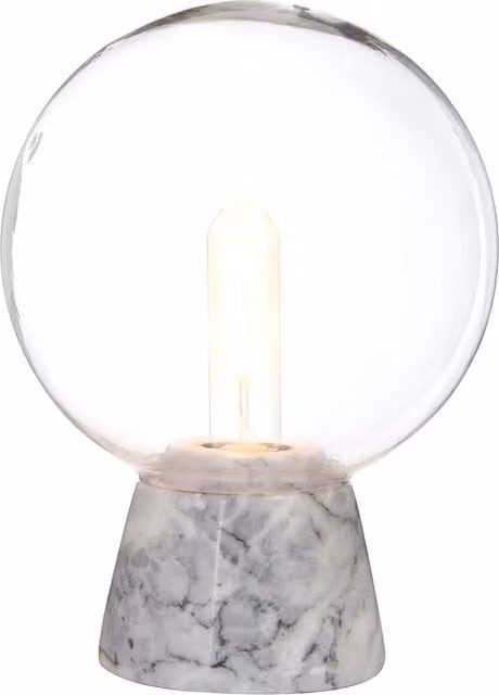 Orsina Contemporary Globe Table Lamp by Interiors by Premier with Grey Marble Base and Transparent Glass Sphere