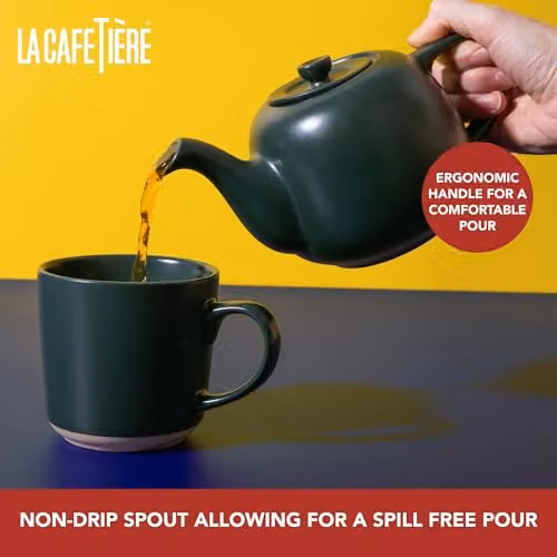La Cafetiere Green Ceramic Stoneware Teapot, 1.2 l – 3