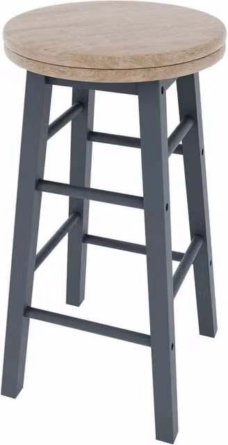 FORGEVIO Wooden Revolving Bar Stools in Grey