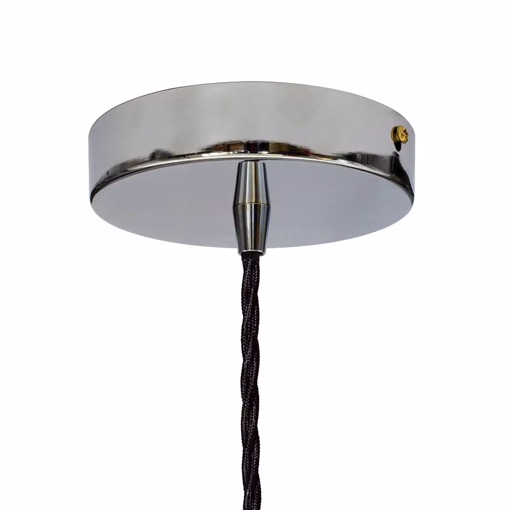SE Home Worcester Pendant Light in French Grey with Nickel and Black Twisted Details – 2