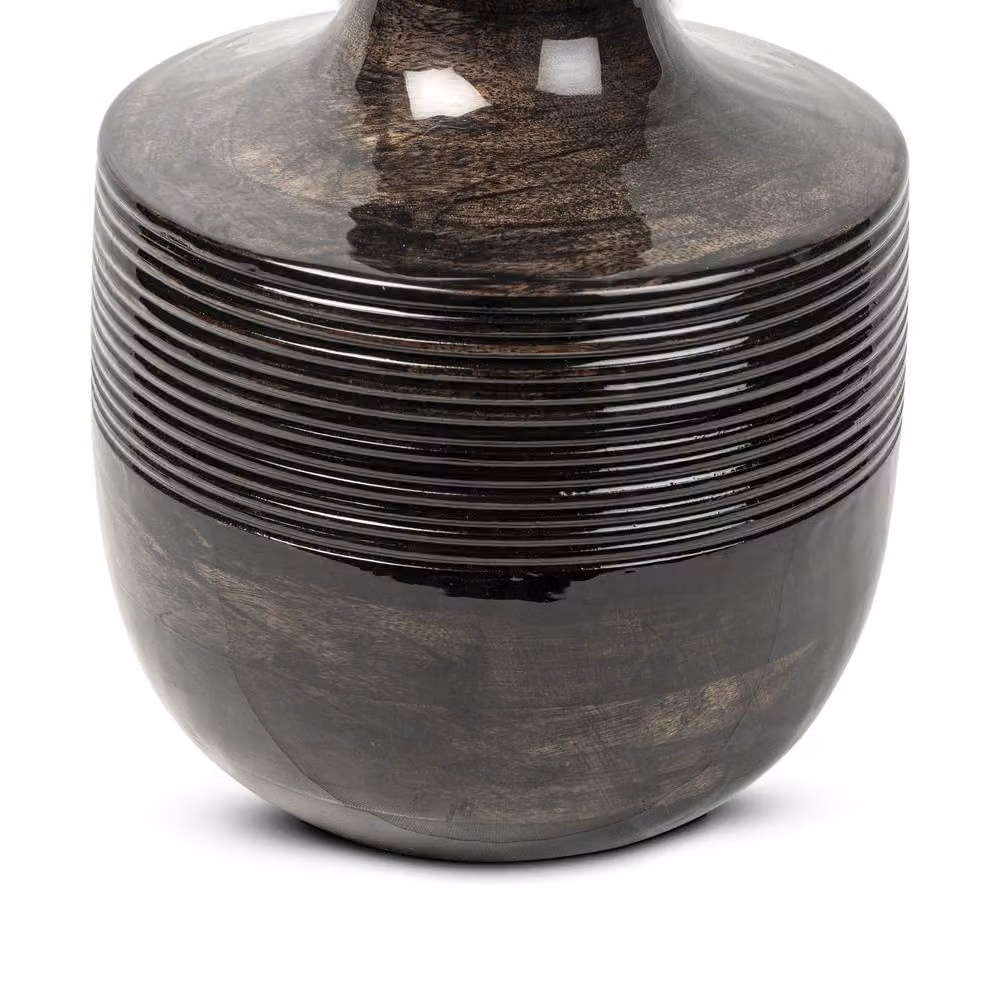 Elm Home And Garden Large Modern Table Lamp in Black and Brown Wash Enamel – 2