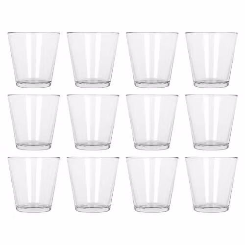 Argon Tableware Set of 12 Transparent Glass Water Tumblers, 250ml – 1