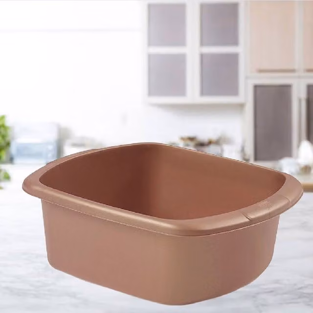 Whitefurze Rose Gold and Pink Plastic Washing Up Bowl, W: 31.0 cm, D: 13.5 cm, H: 31.0 cm