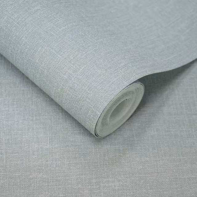 Grandeco Cirrus Plain Blue Scrubbable Wallpaper Roll