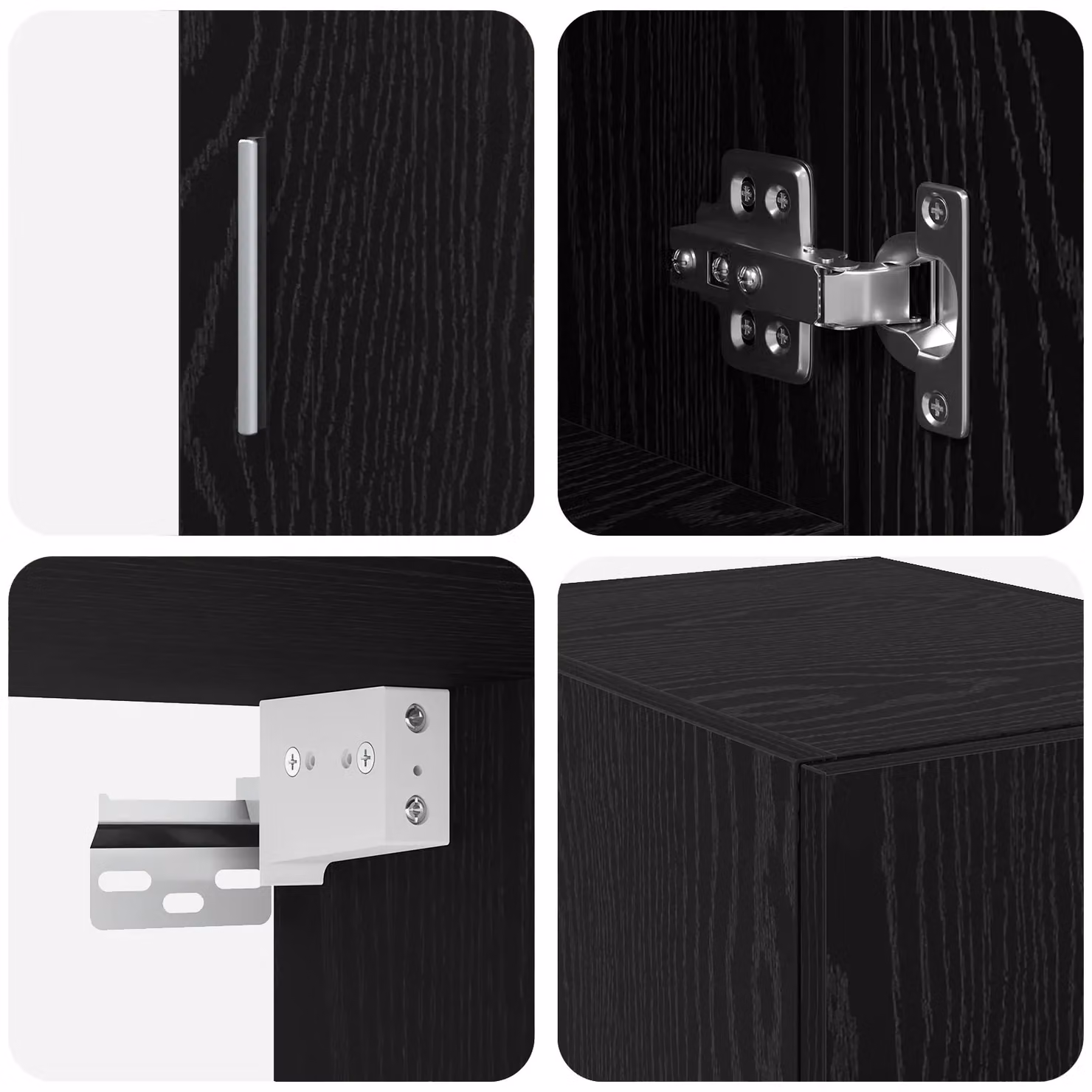 Berkfield Home Slim Storage Cabinet in Black Oak, W/D/H: 30 x 22.5 x 225 cm – 4